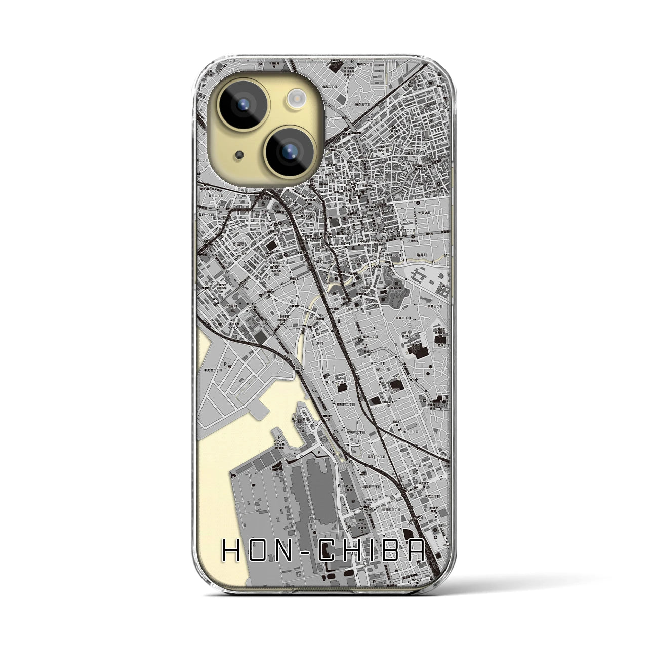 【本千葉(千葉県)】地図柄iPhoneケース(クリアタイプ)