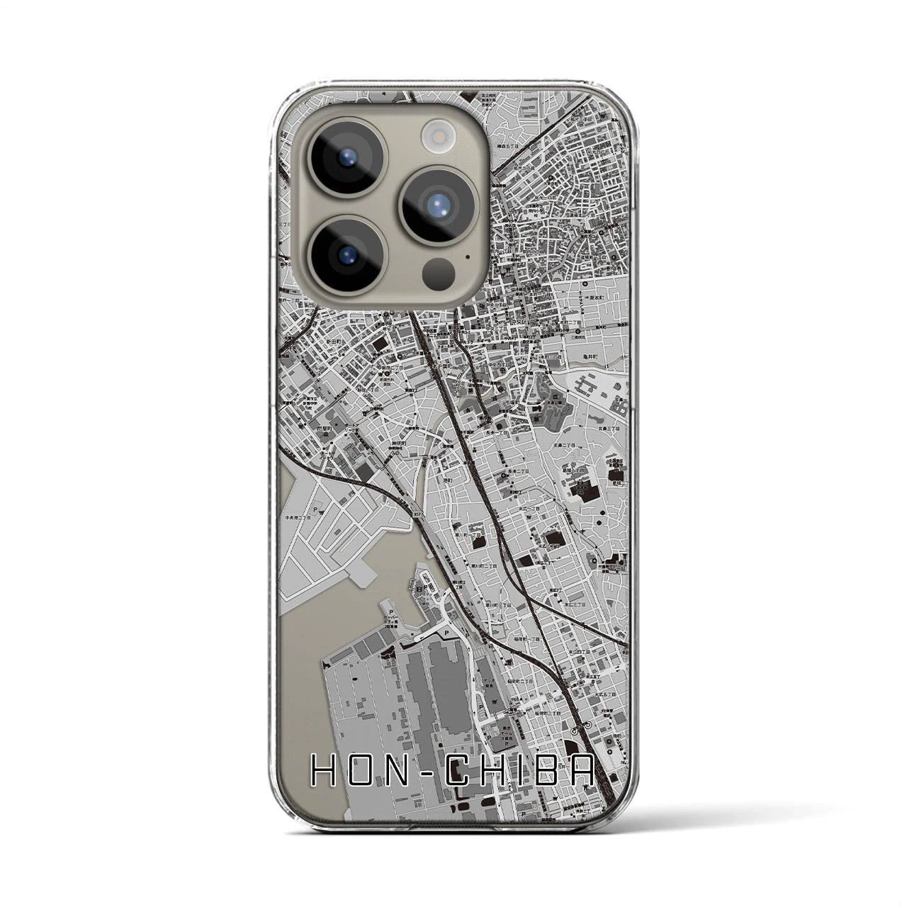 【本千葉(千葉県)】地図柄iPhoneケース(クリアタイプ)