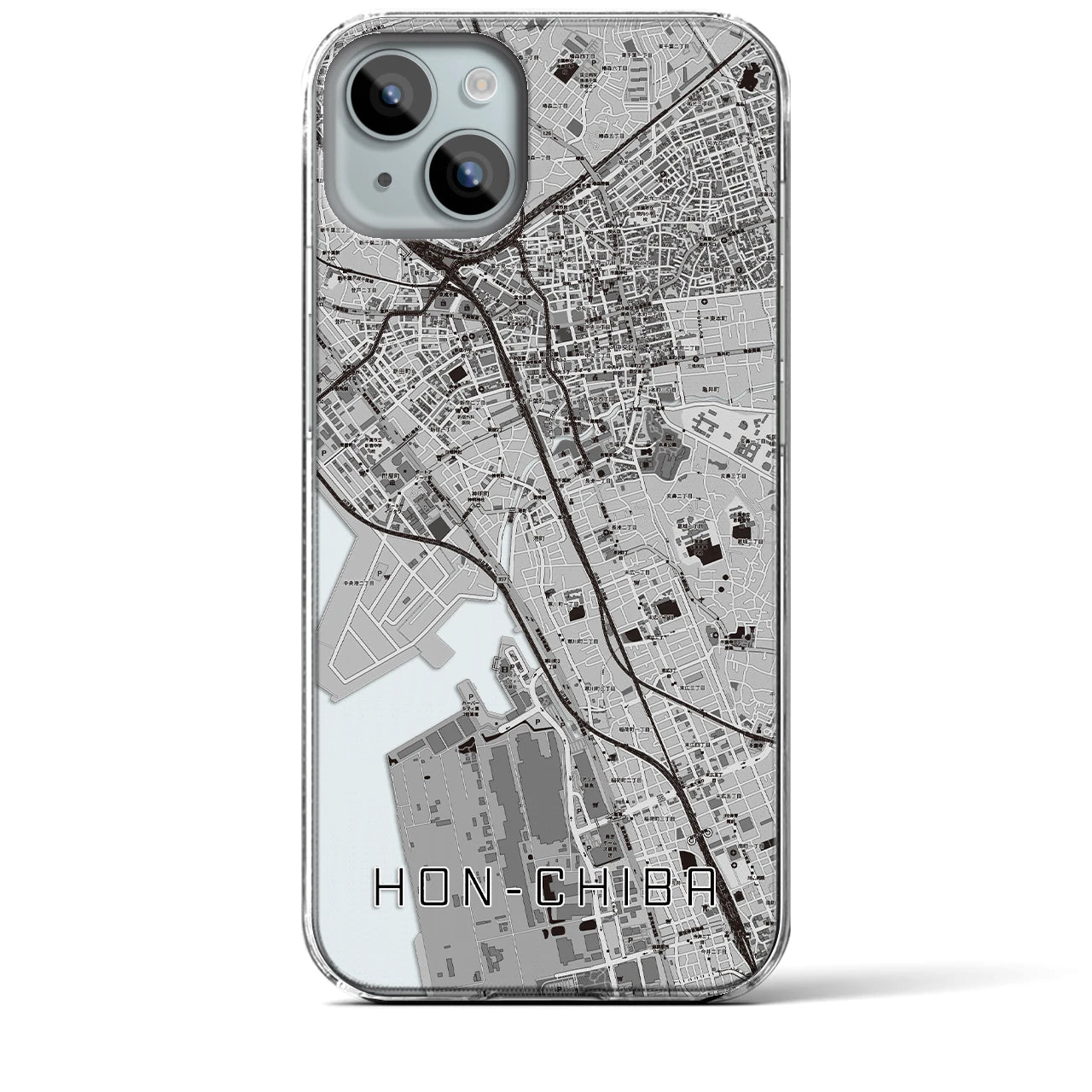 【本千葉(千葉県)】地図柄iPhoneケース(クリアタイプ)