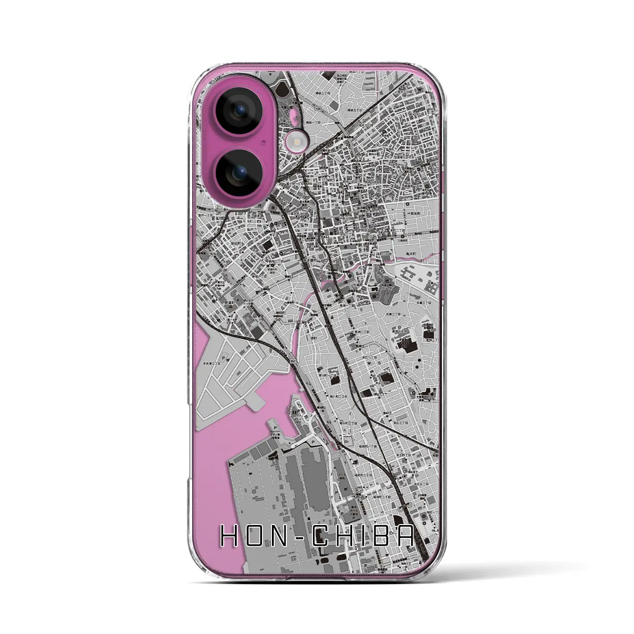 【本千葉(千葉県)】地図柄iPhoneケース(クリアタイプ)