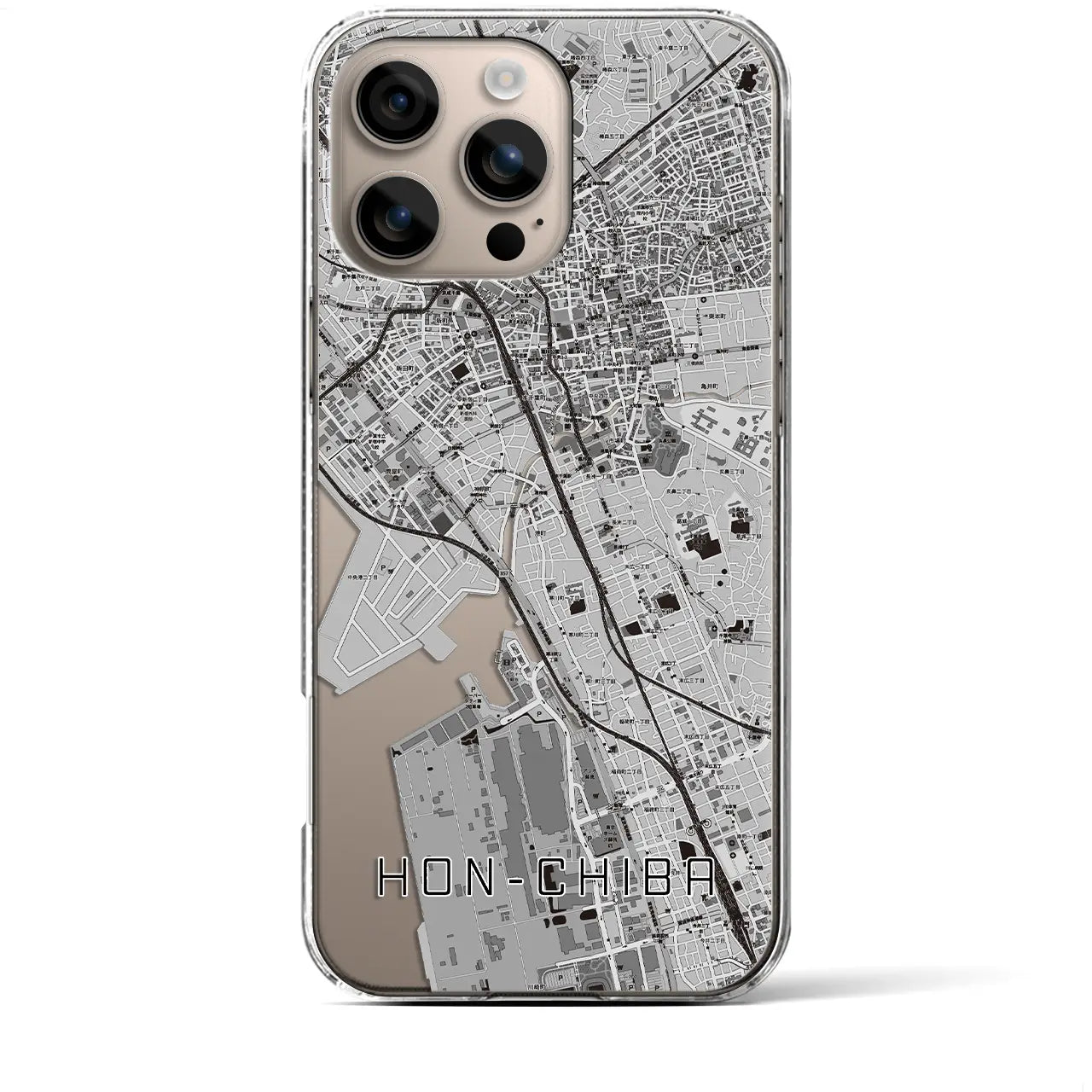 【本千葉(千葉県)】地図柄iPhoneケース(クリアタイプ)