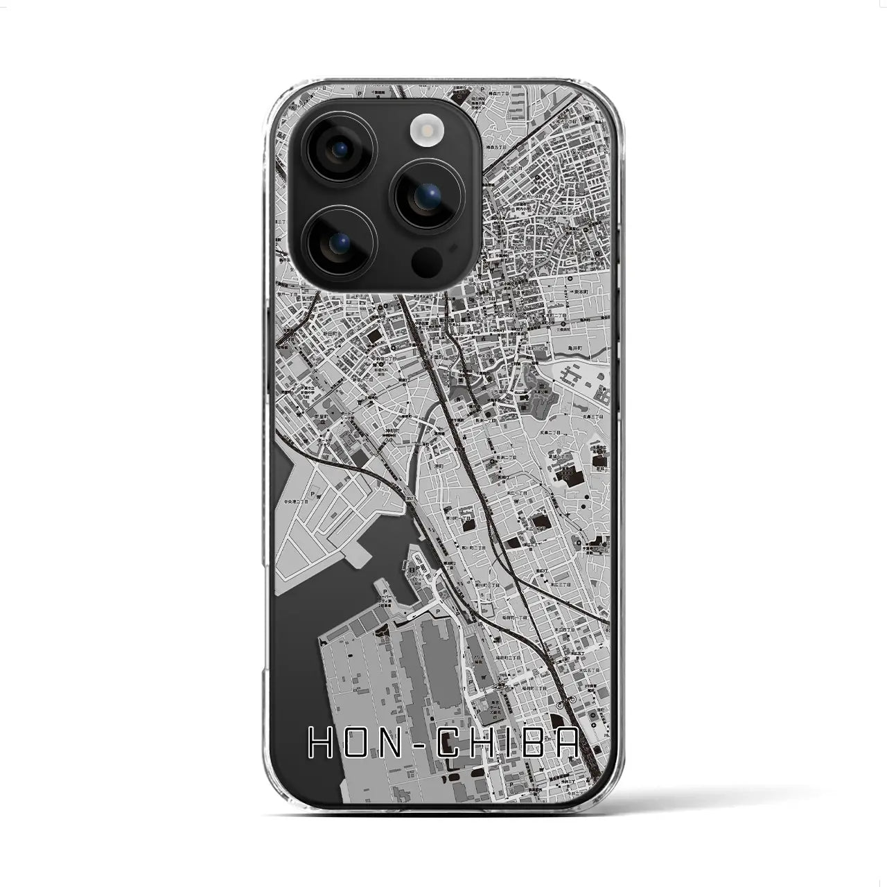 【本千葉(千葉県)】地図柄iPhoneケース(クリアタイプ)