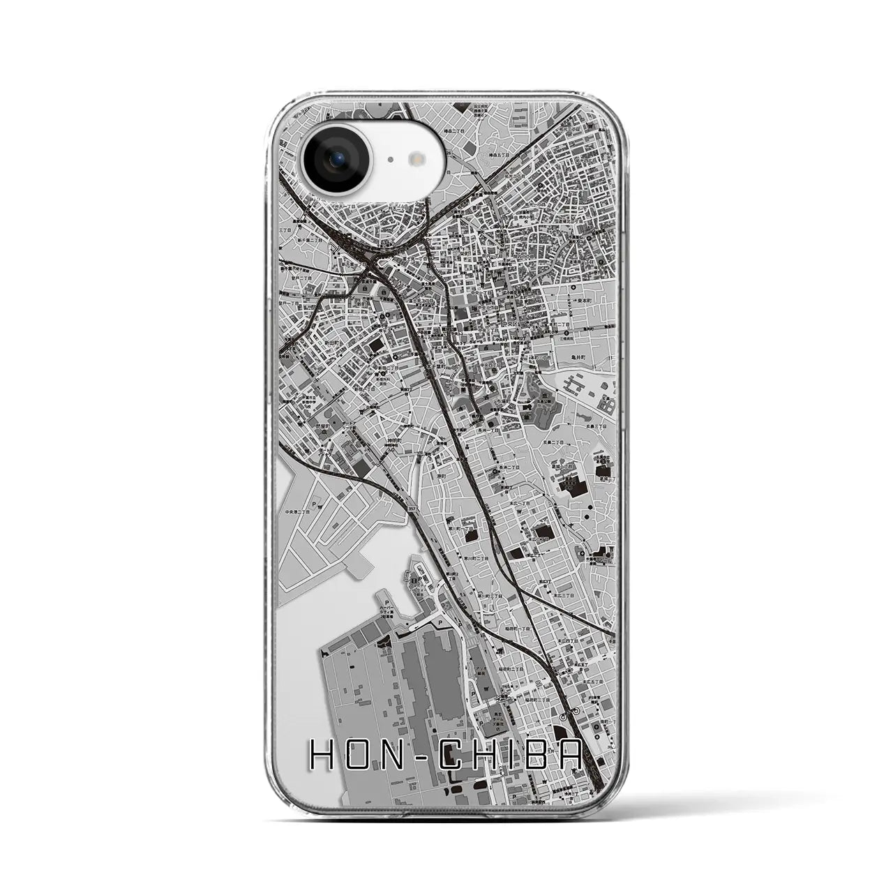 【本千葉(千葉県)】地図柄iPhoneケース(クリアタイプ)