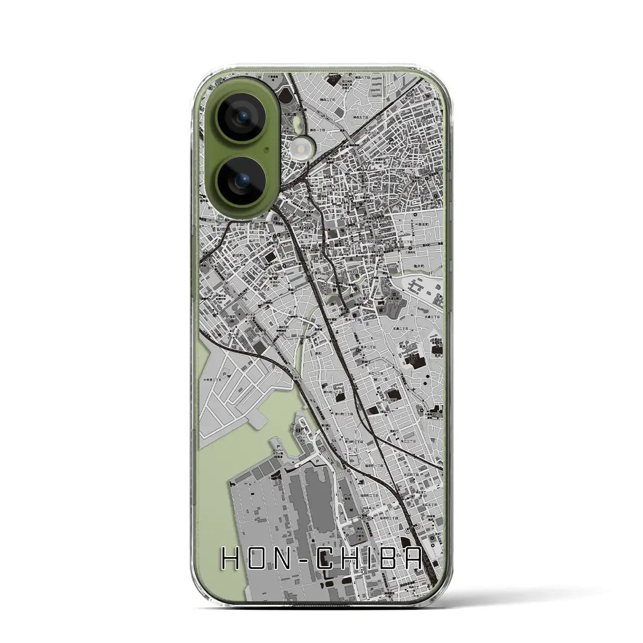 【本千葉(千葉県)】地図柄iPhoneケース(クリアタイプ)