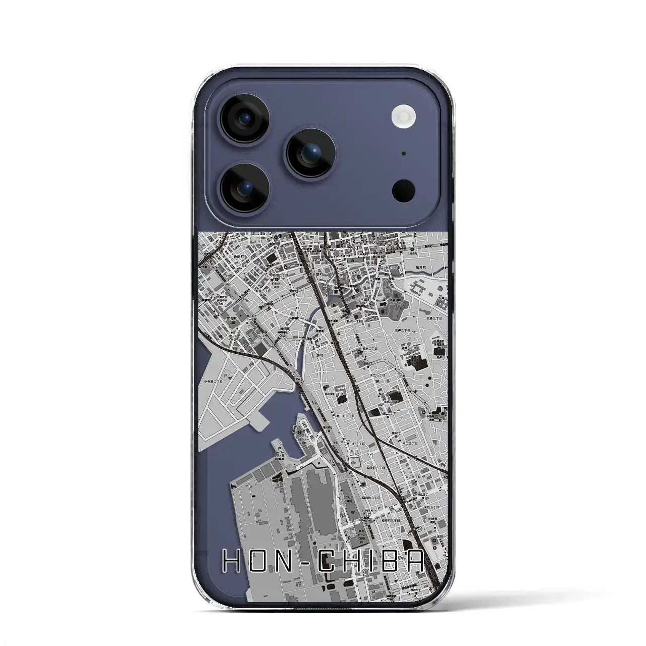 【本千葉(千葉県)】地図柄iPhoneケース(クリアタイプ)