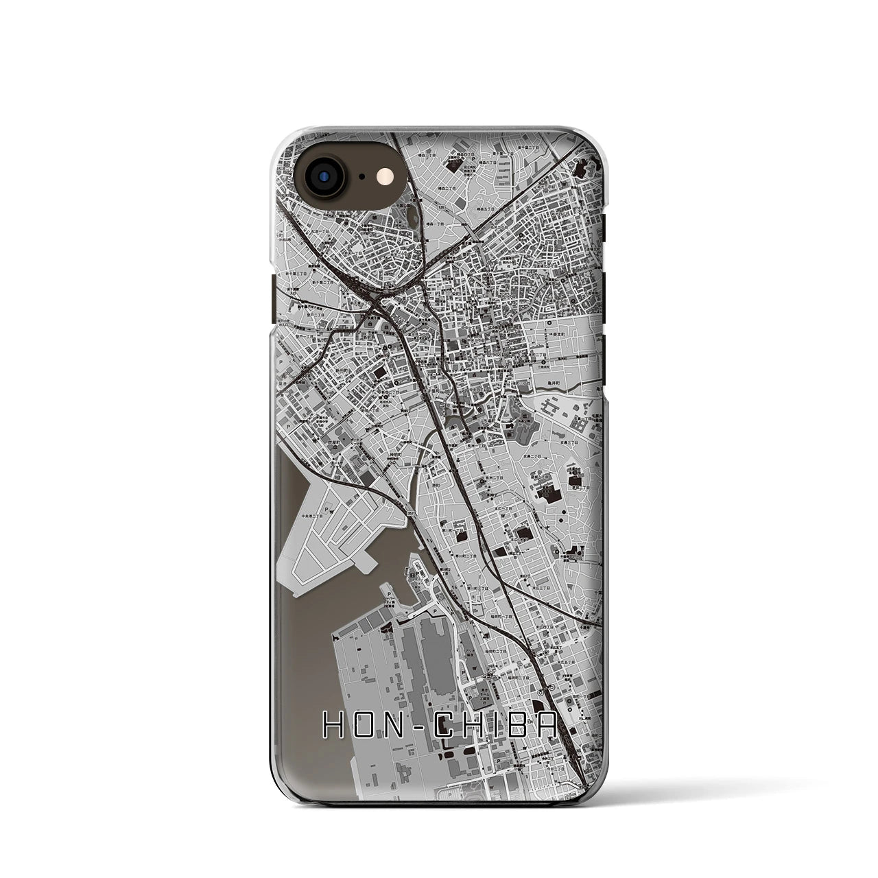 【本千葉(千葉県)】地図柄iPhoneケース(クリアタイプ)