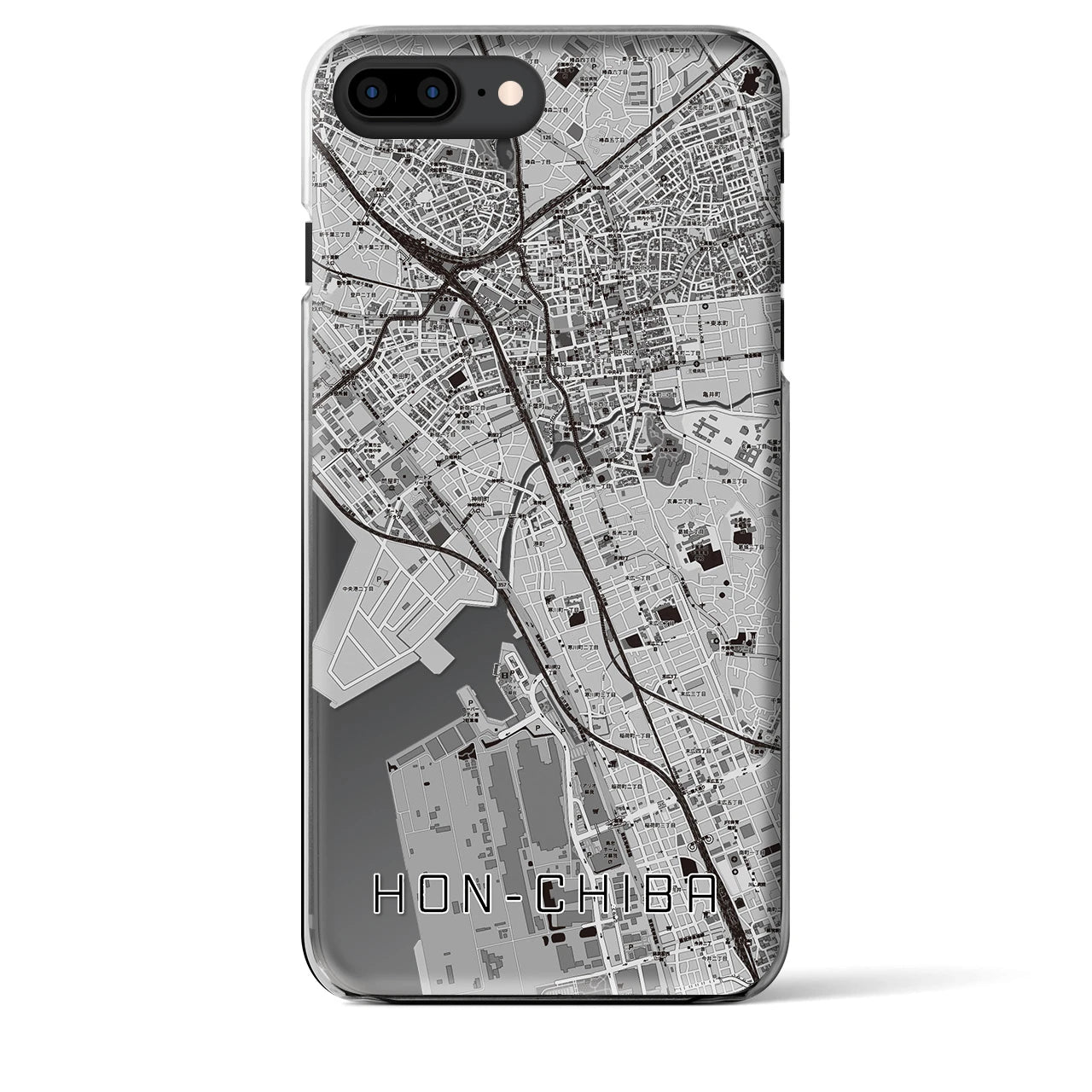 【本千葉(千葉県)】地図柄iPhoneケース(クリアタイプ)