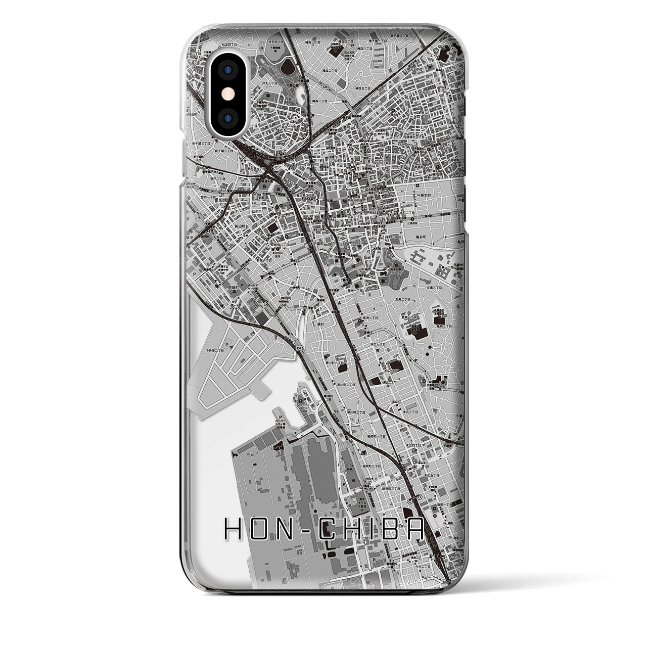 【本千葉(千葉県)】地図柄iPhoneケース(クリアタイプ)