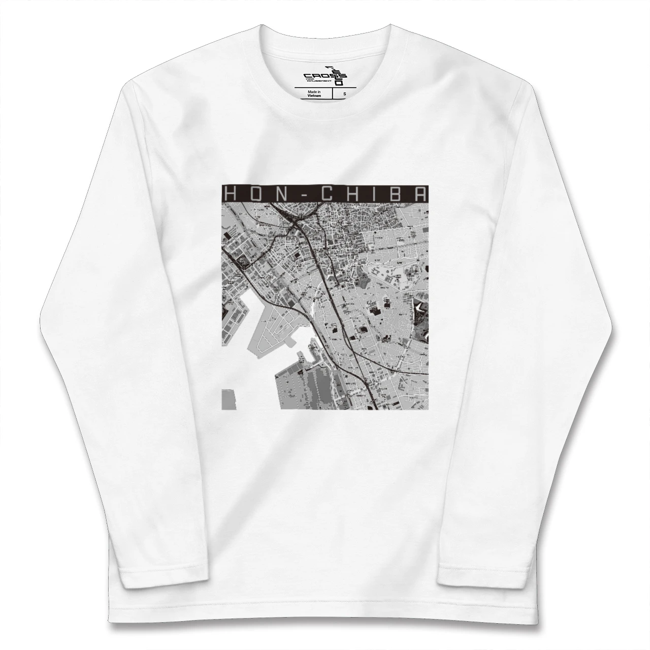 【本千葉(千葉県)】地図柄ロングスリーブTシャツ