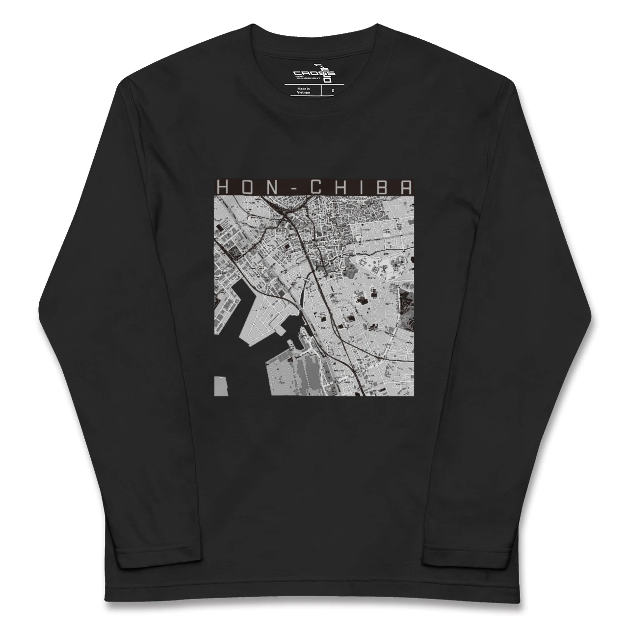 【本千葉(千葉県)】地図柄ロングスリーブTシャツ