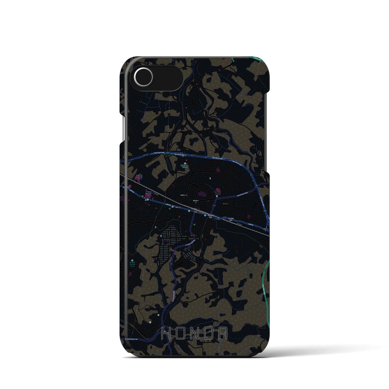 【誉田(千葉県)】地図柄iPhoneケース(バックカバータイプ)