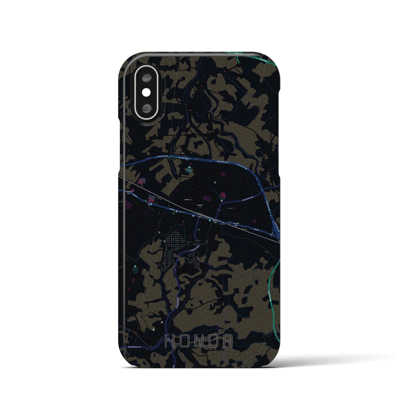 【誉田(千葉県)】地図柄iPhoneケース(バックカバータイプ)