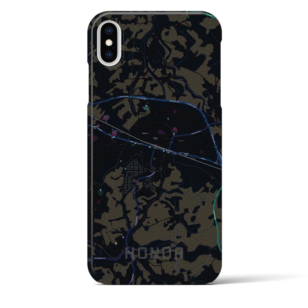 【誉田(千葉県)】地図柄iPhoneケース(バックカバータイプ)