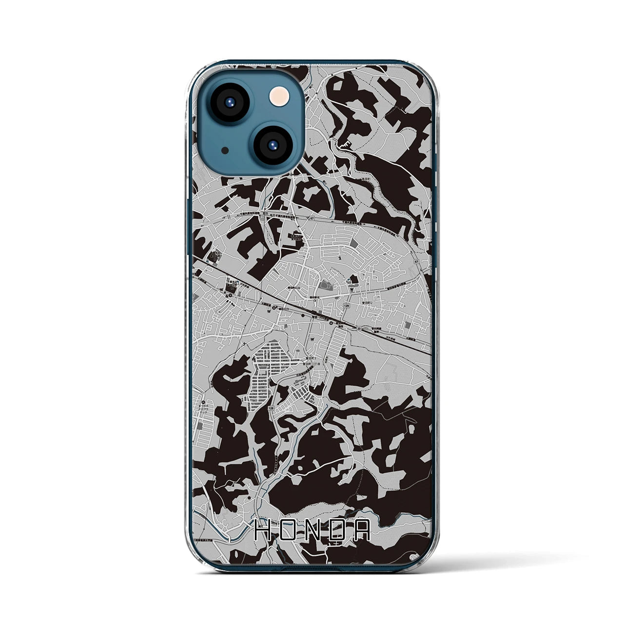 【誉田(千葉県)】地図柄iPhoneケース(クリアタイプ)