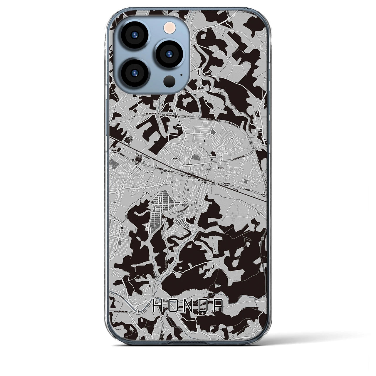 【誉田(千葉県)】地図柄iPhoneケース(クリアタイプ)