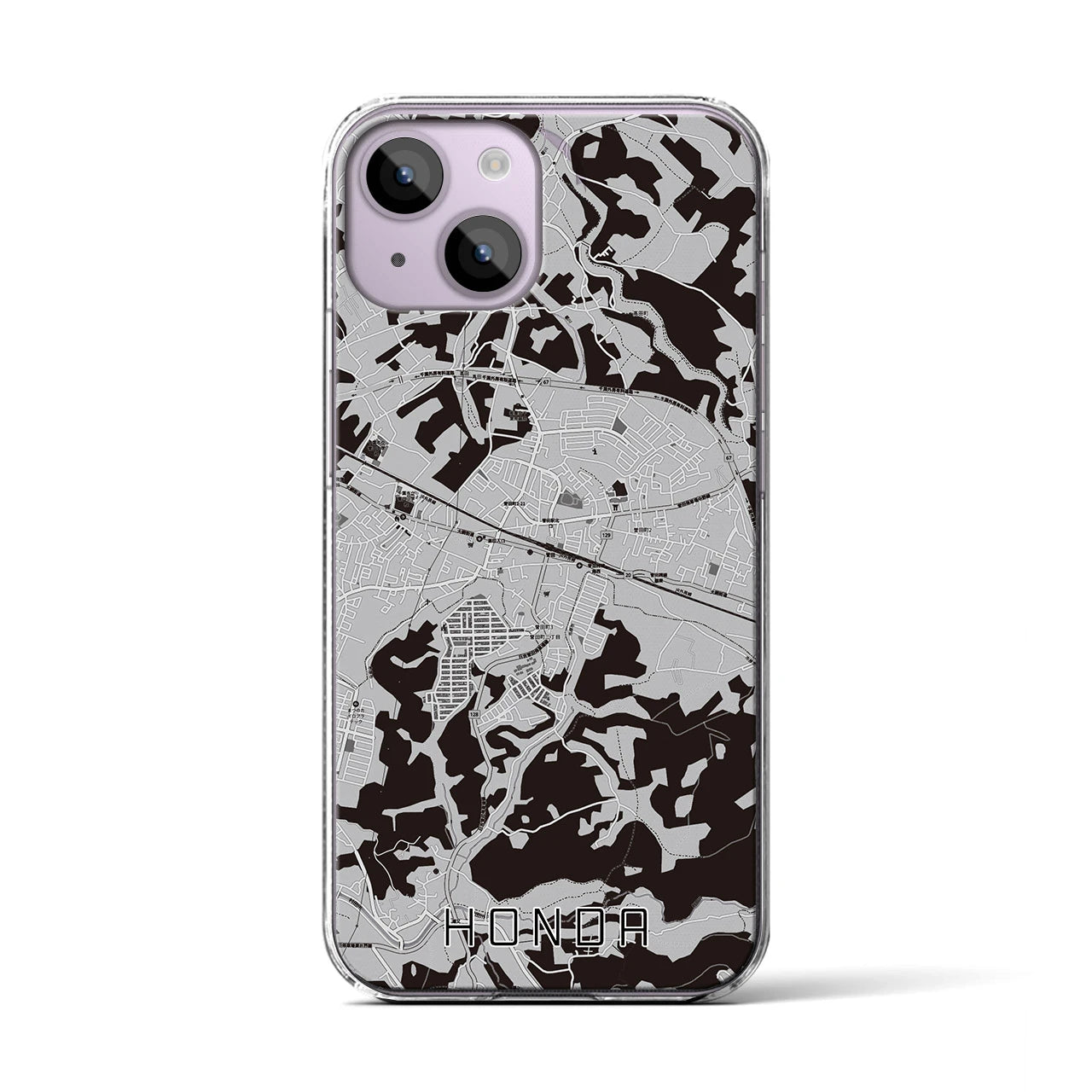 【誉田(千葉県)】地図柄iPhoneケース(クリアタイプ)