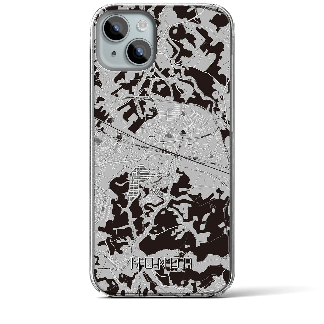 【誉田(千葉県)】地図柄iPhoneケース(クリアタイプ)