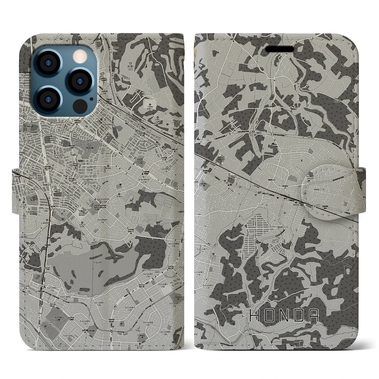 【誉田(千葉県)】地図柄iPhoneケース(手帳タイプ)