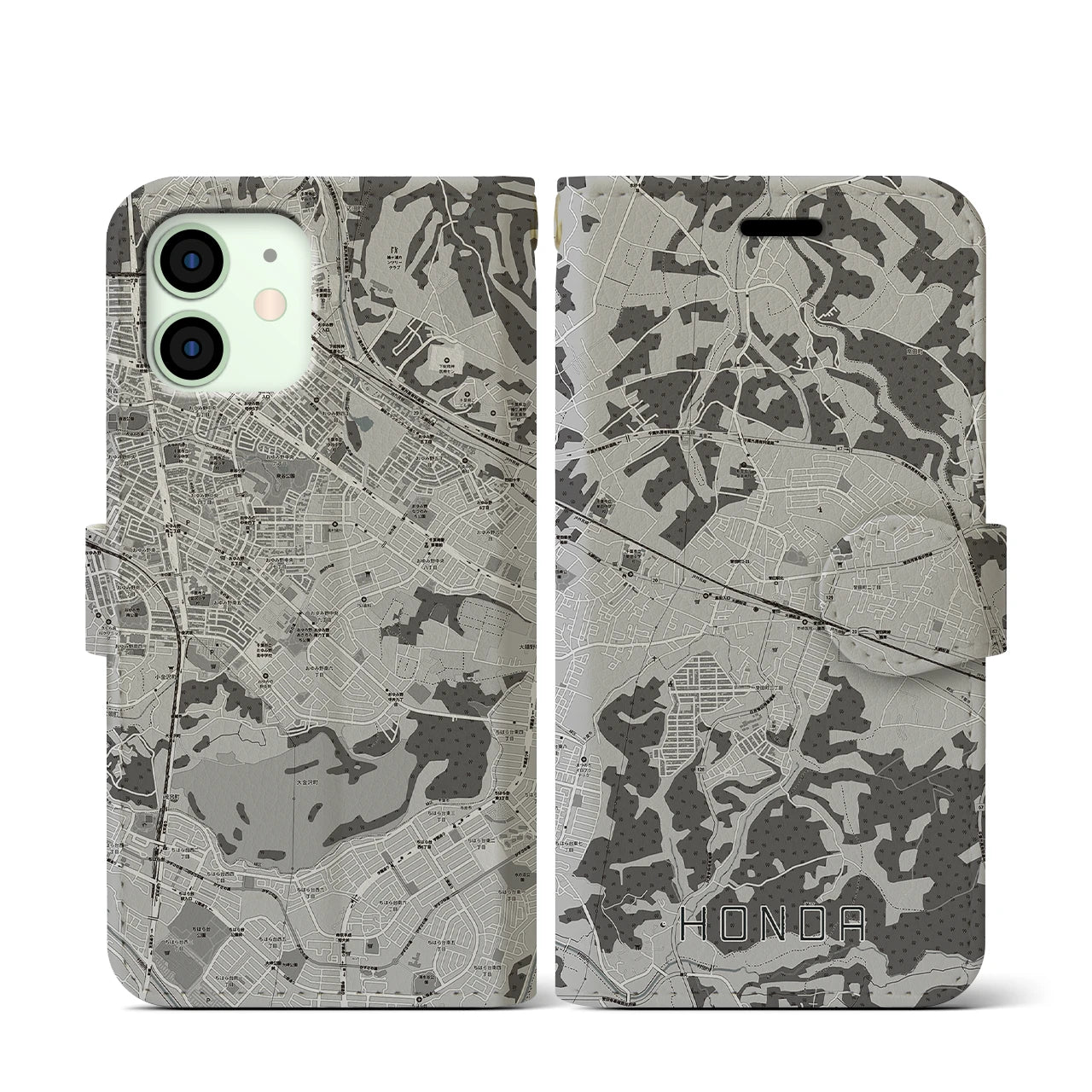 【誉田(千葉県)】地図柄iPhoneケース(手帳タイプ)