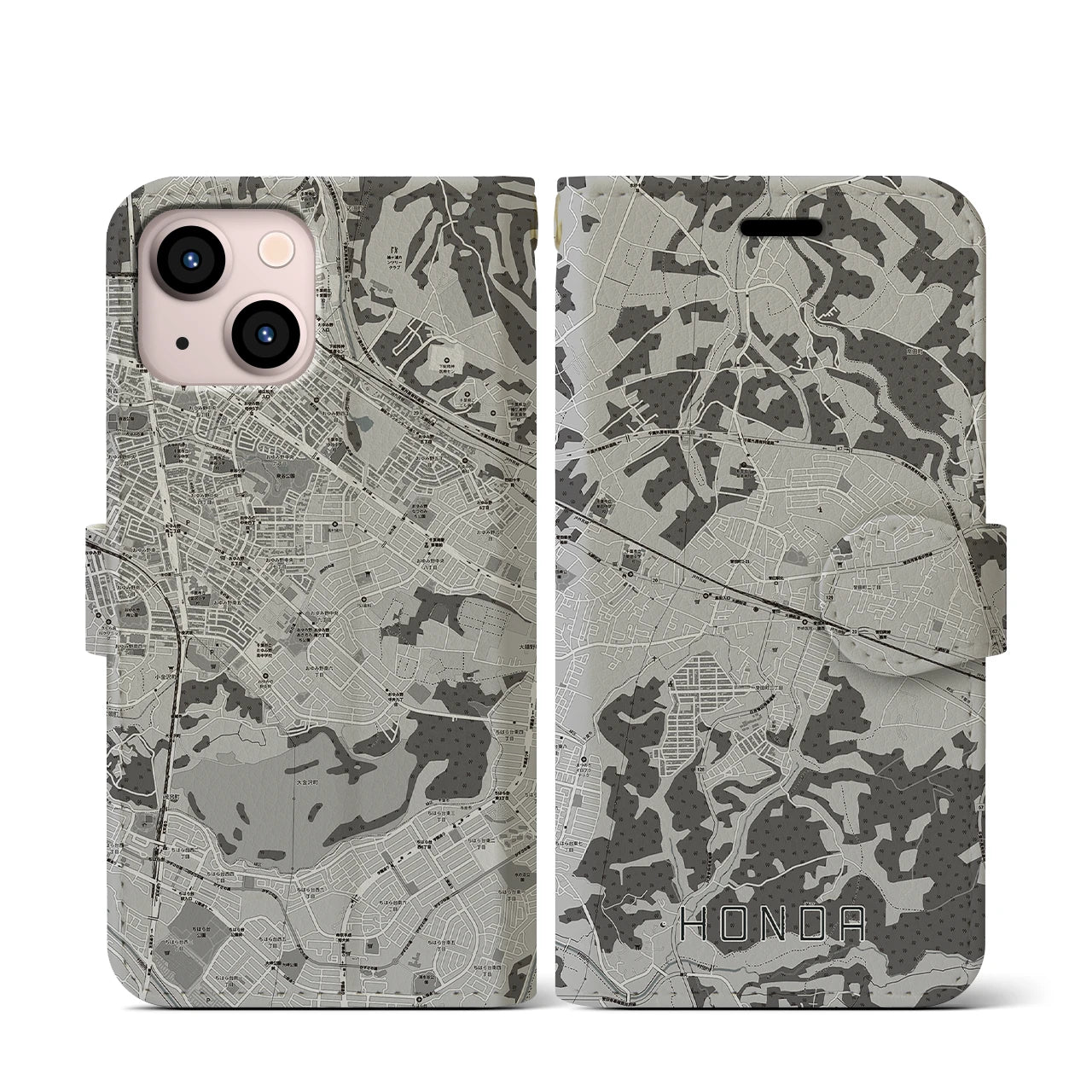 【誉田(千葉県)】地図柄iPhoneケース(手帳タイプ)