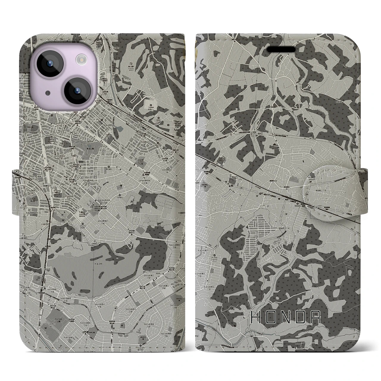 【誉田(千葉県)】地図柄iPhoneケース(手帳タイプ)