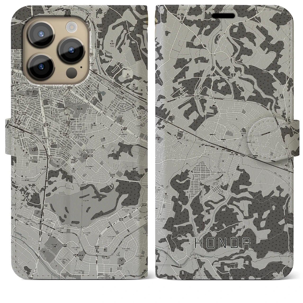 【誉田(千葉県)】地図柄iPhoneケース(手帳タイプ)