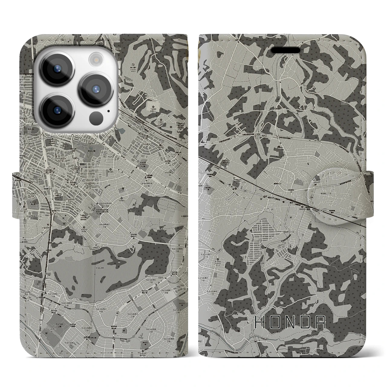 【誉田(千葉県)】地図柄iPhoneケース(手帳タイプ)