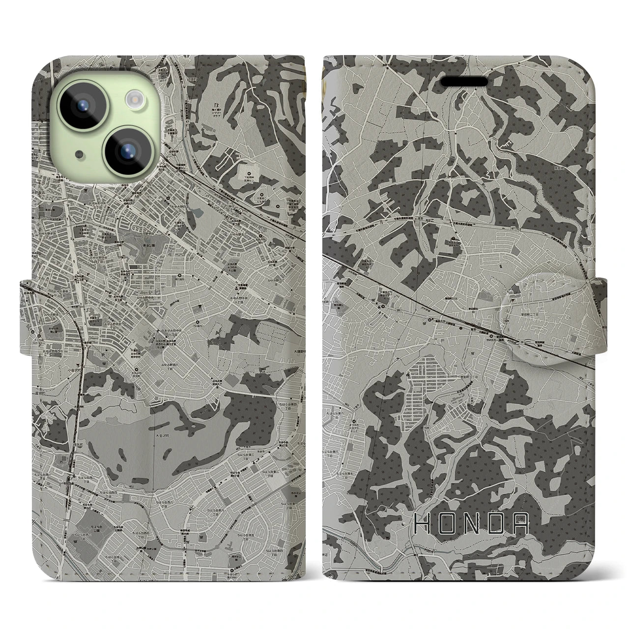 【誉田(千葉県)】地図柄iPhoneケース(手帳タイプ)