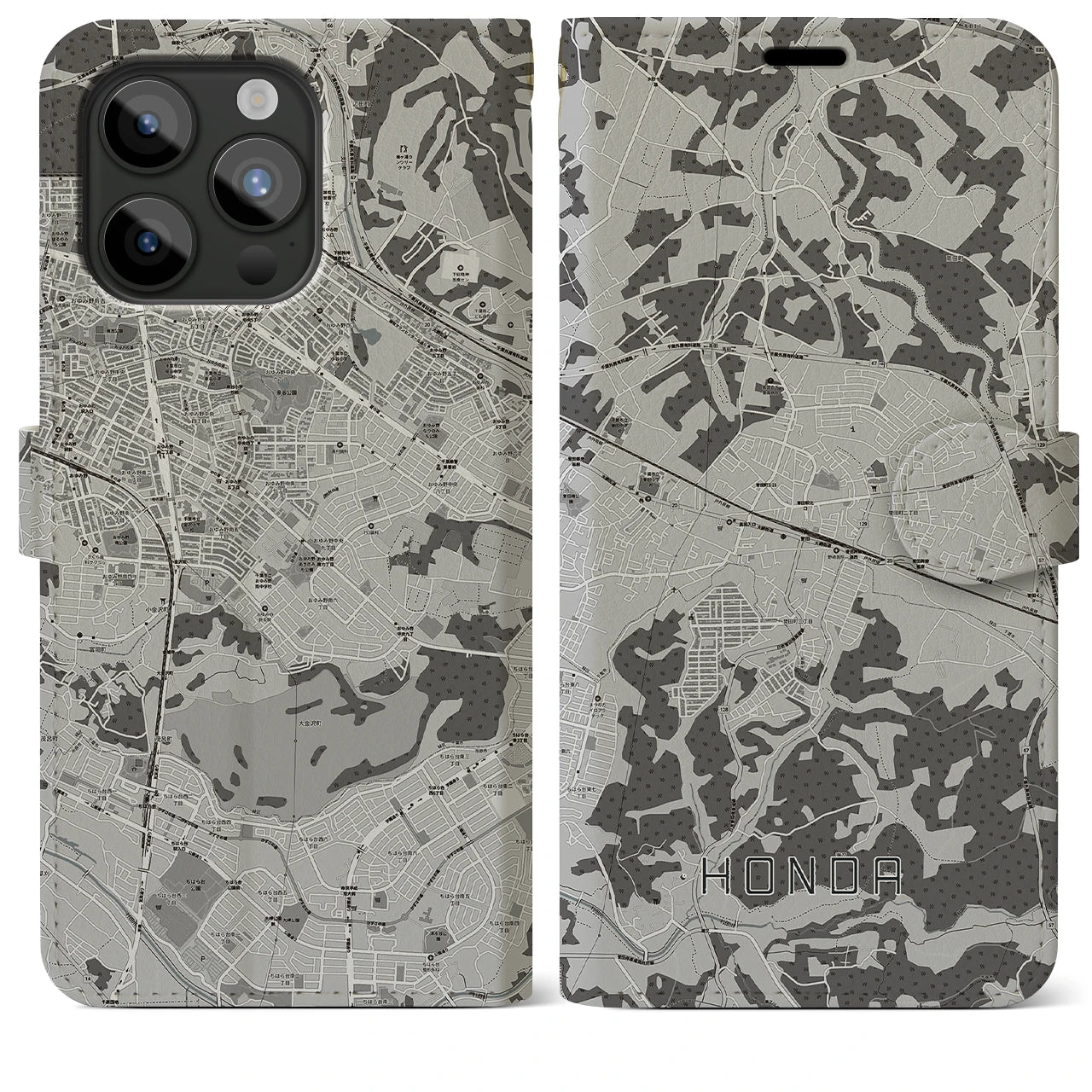 【誉田(千葉県)】地図柄iPhoneケース(手帳タイプ)