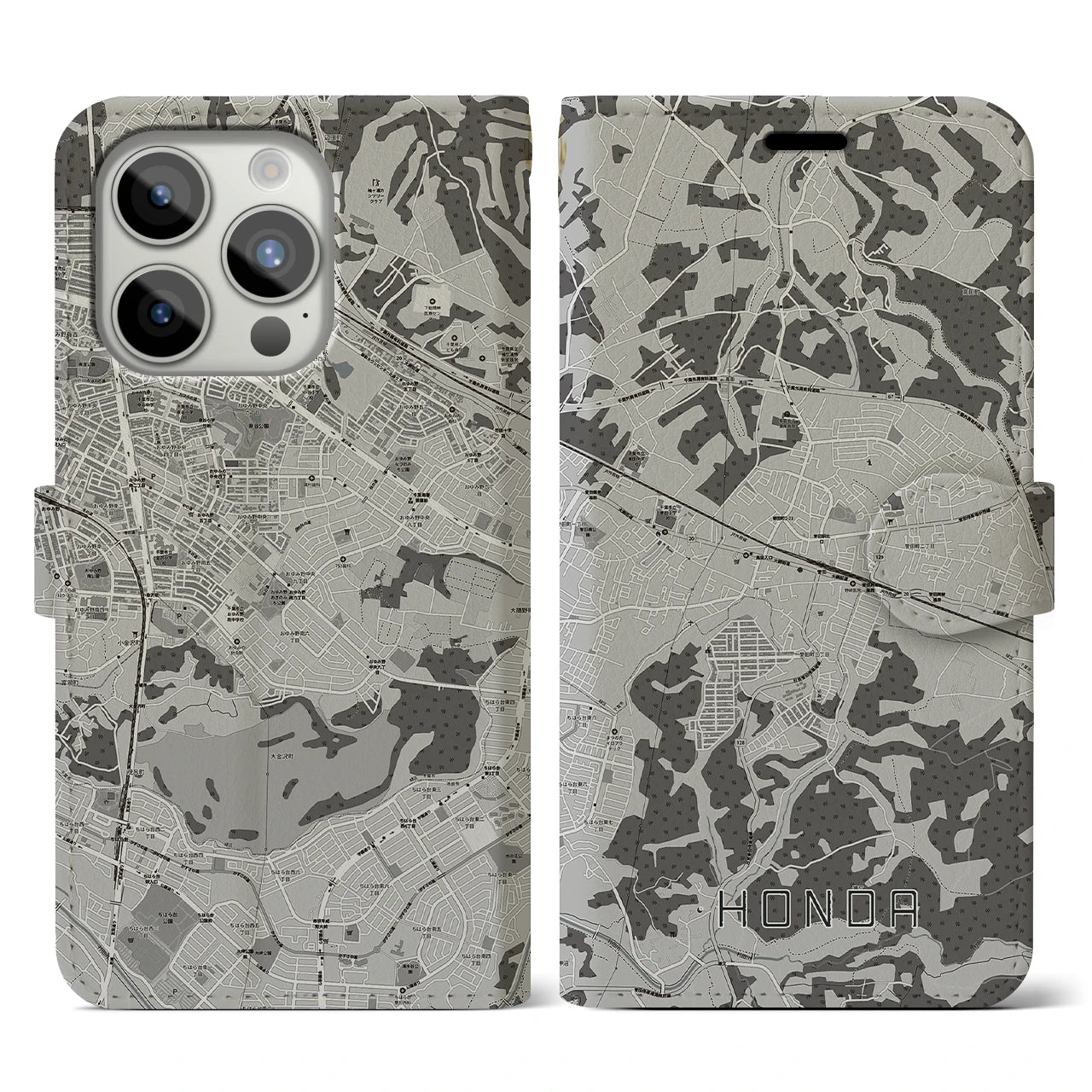 【誉田(千葉県)】地図柄iPhoneケース(手帳タイプ)