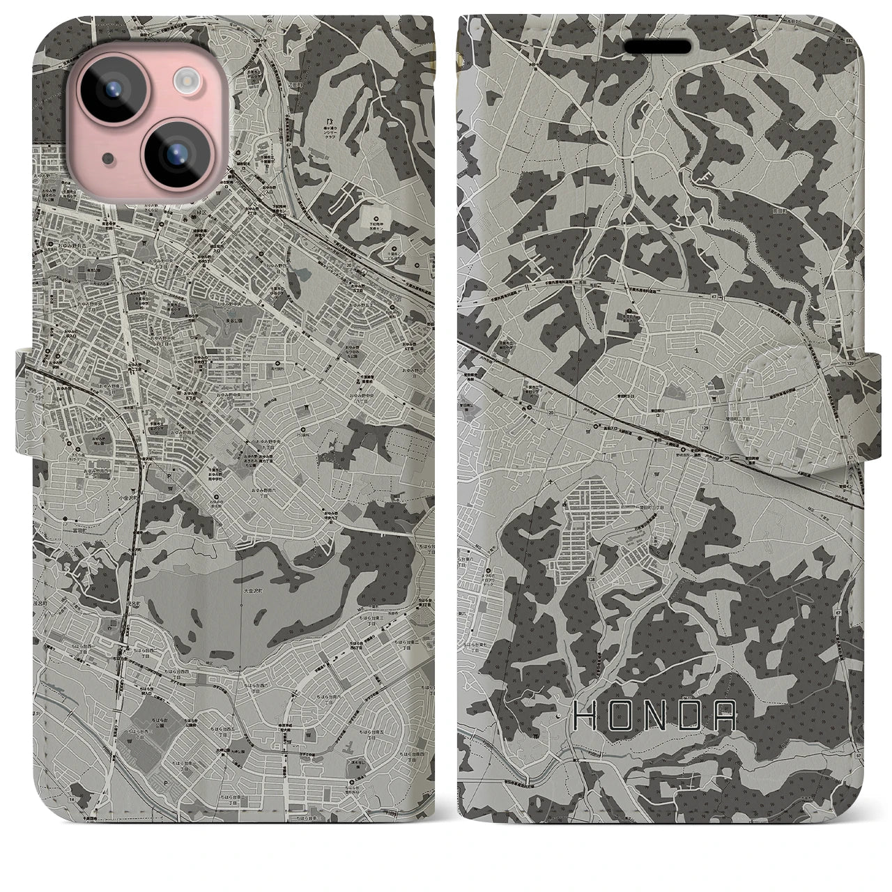 【誉田(千葉県)】地図柄iPhoneケース(手帳タイプ)