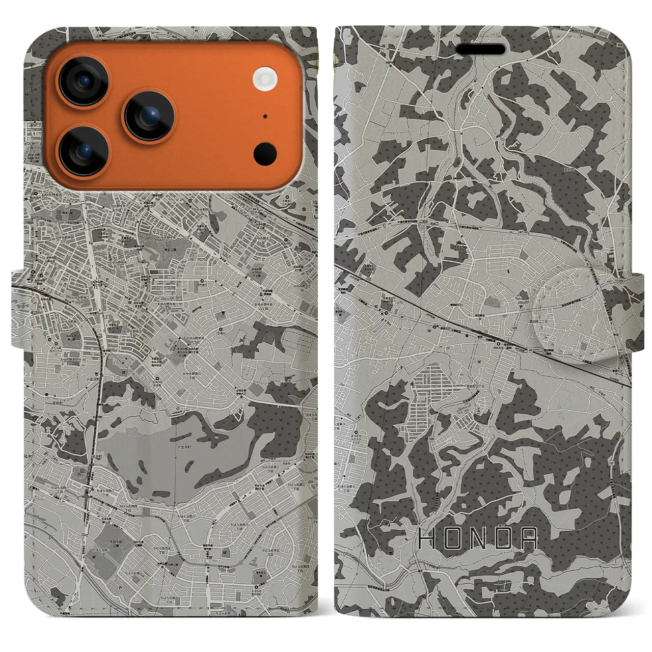 【誉田(千葉県)】地図柄iPhoneケース(手帳タイプ)