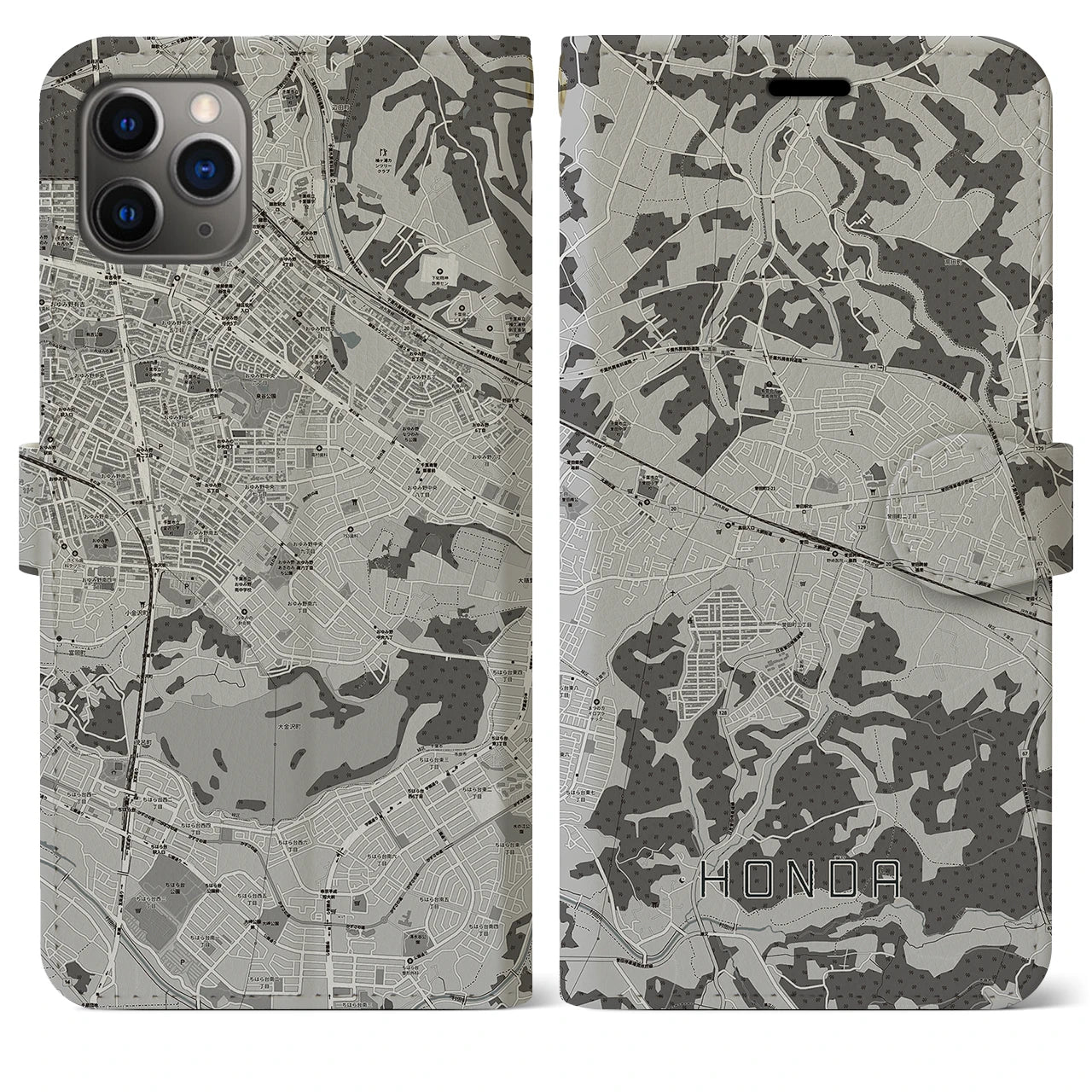 【誉田(千葉県)】地図柄iPhoneケース(手帳タイプ)