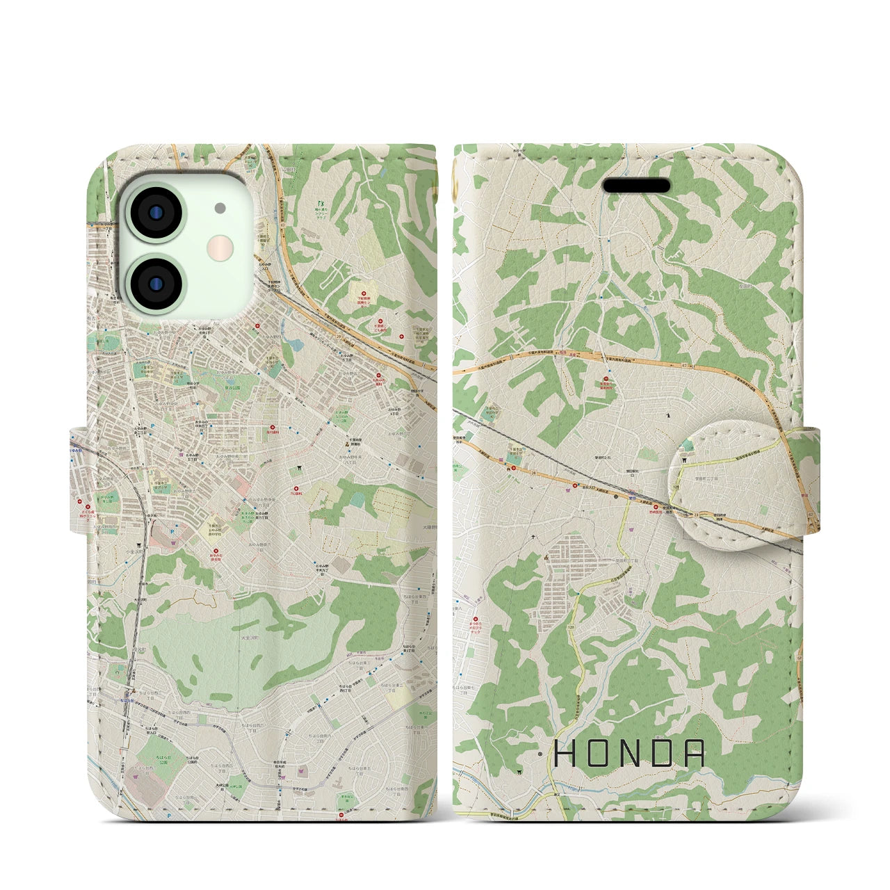 【誉田(千葉県)】地図柄iPhoneケース(手帳タイプ)