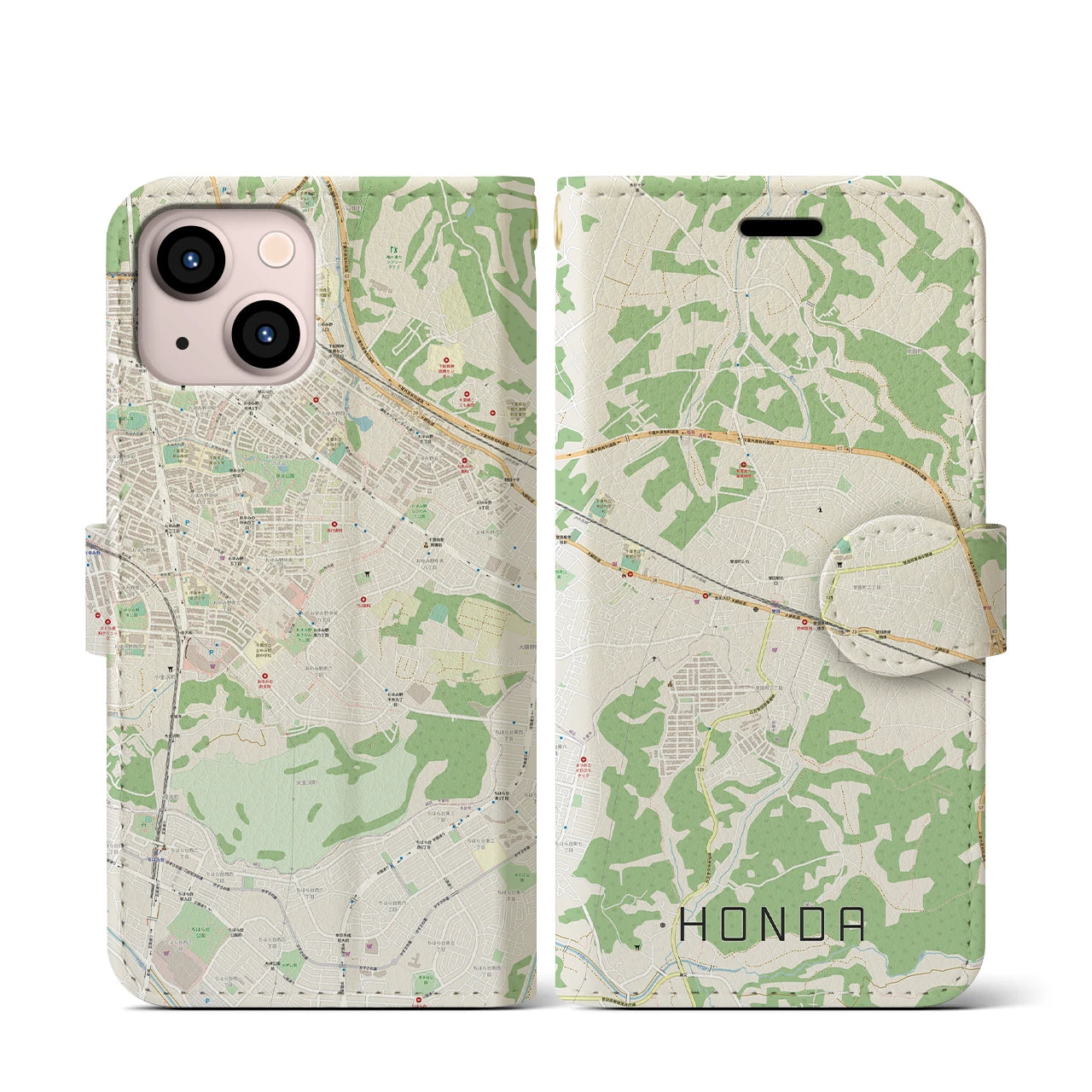 【誉田(千葉県)】地図柄iPhoneケース(手帳タイプ)