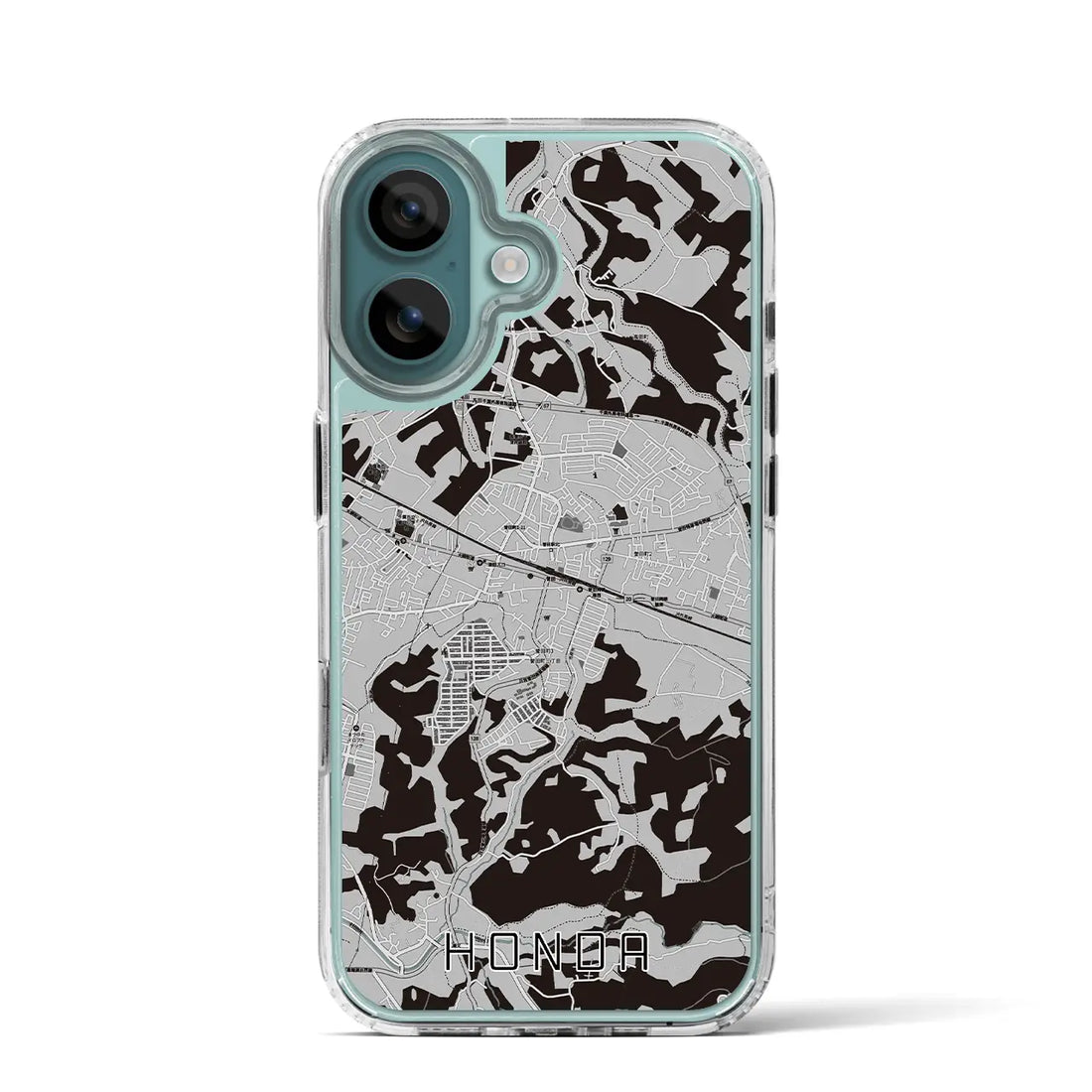 【誉田(千葉県)】地図柄iPhoneケース(MagSafeタイプ)モノトーン・iPhone 16 Pro 用