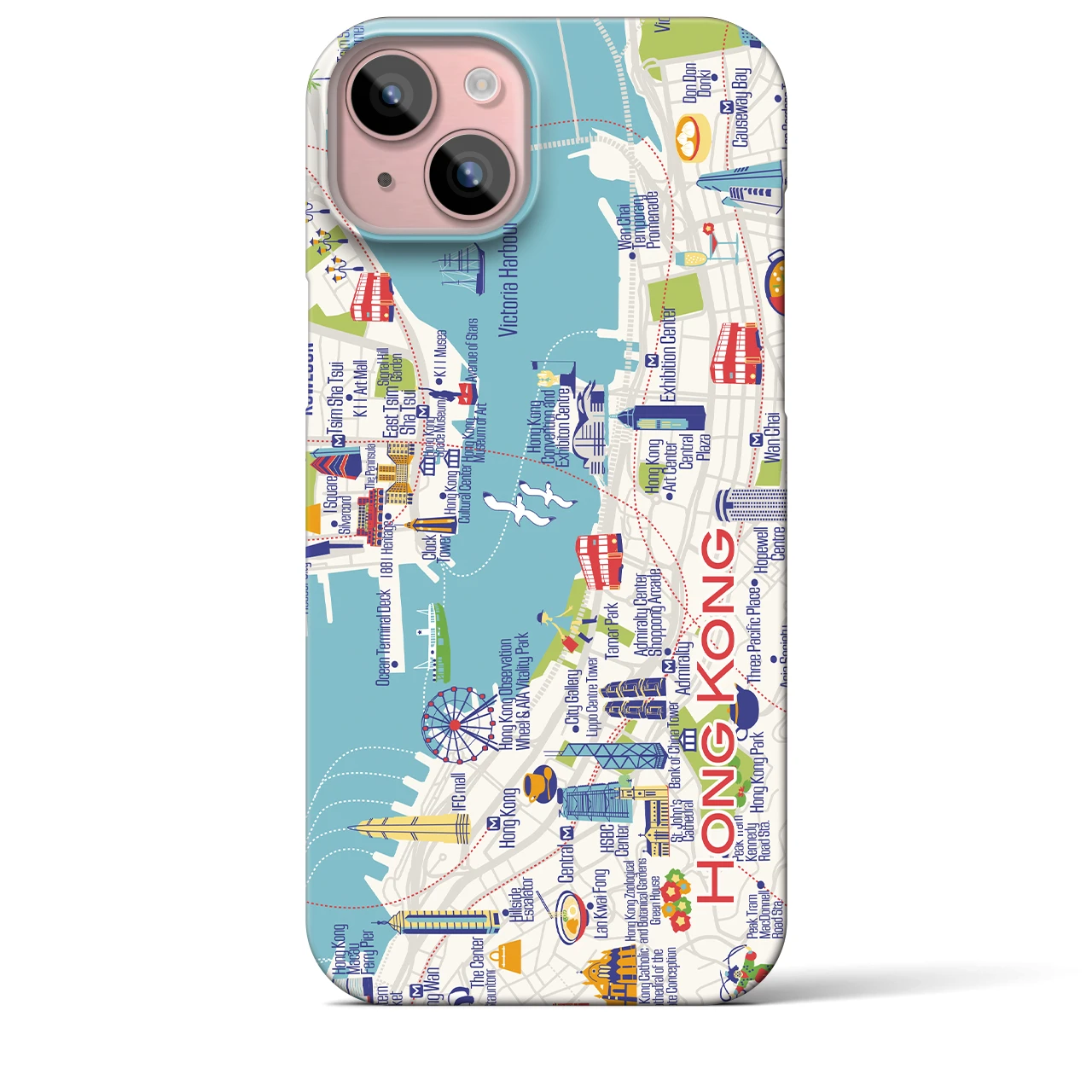 【香港】イラストマップiPhoneケース(バックカバータイプ)