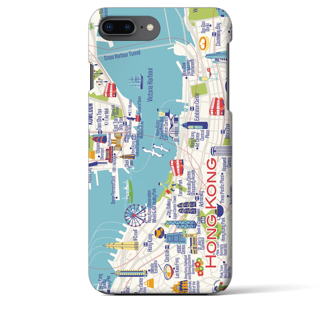 【香港】イラストマップiPhoneケース(バックカバータイプ)