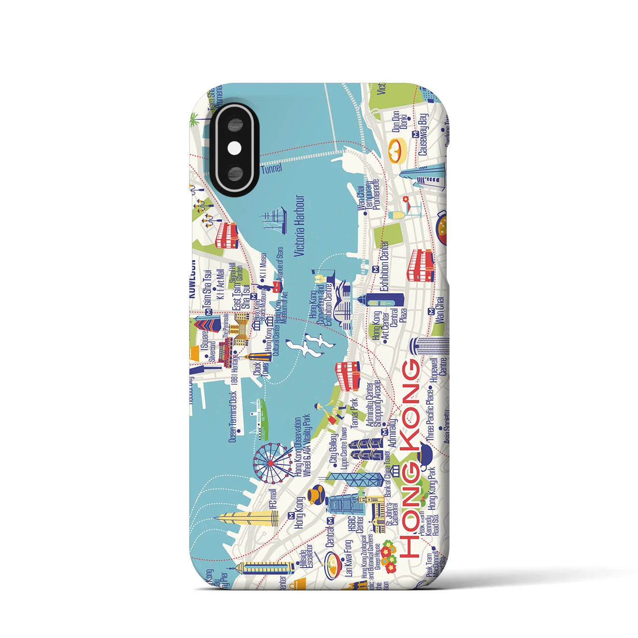 【香港】イラストマップiPhoneケース(バックカバータイプ)
