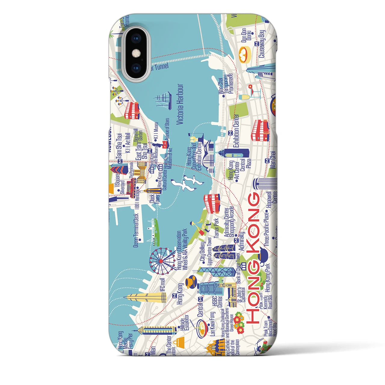 【香港】イラストマップiPhoneケース(バックカバータイプ)