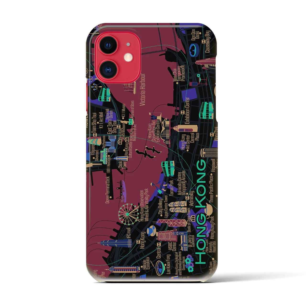 【香港】イラストマップiPhoneケース(バックカバータイプ)