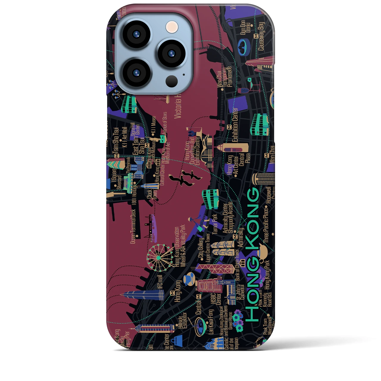【香港】イラストマップiPhoneケース(バックカバータイプ)