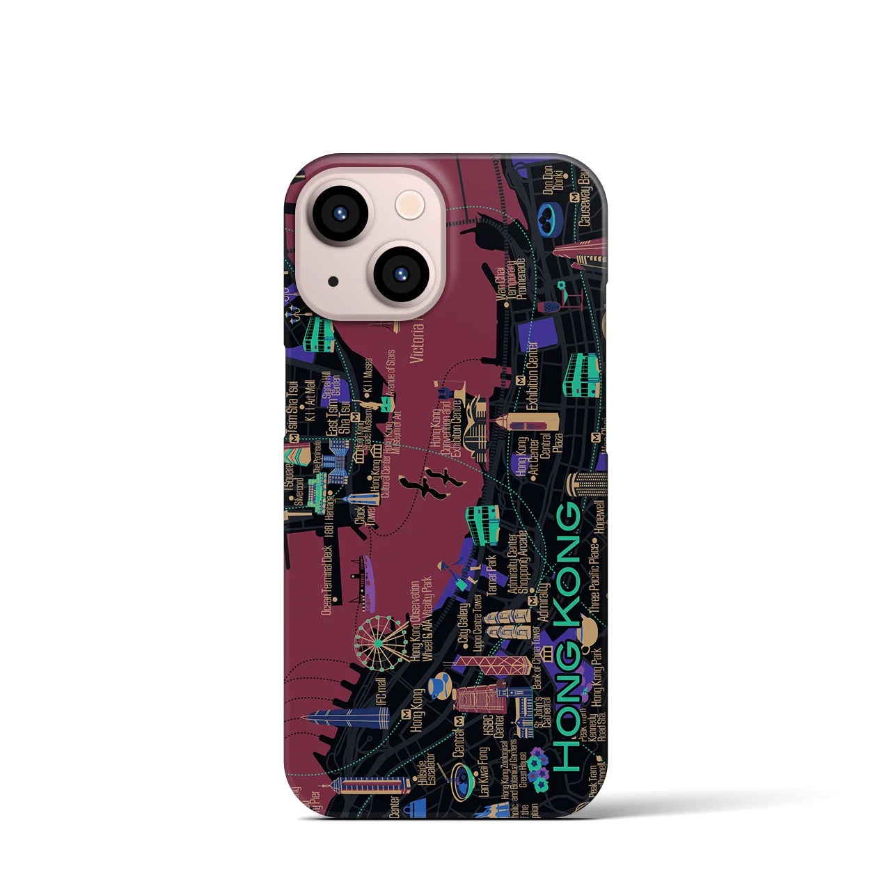 【香港】イラストマップiPhoneケース(バックカバータイプ)