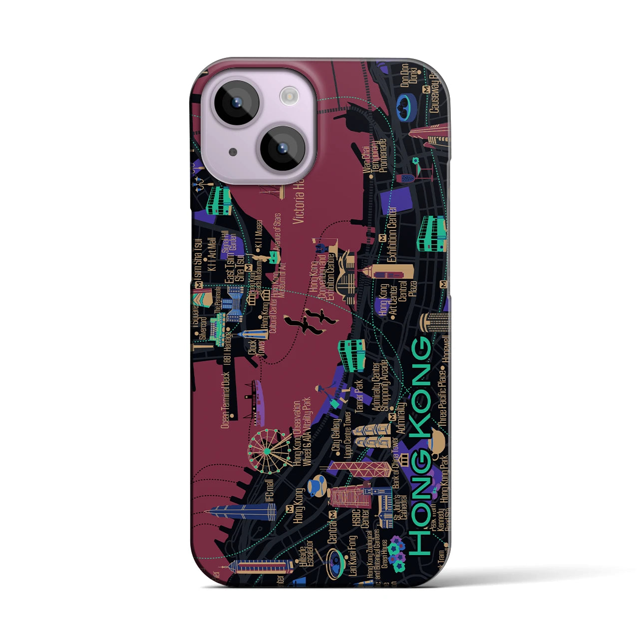 【香港】イラストマップiPhoneケース(バックカバータイプ)