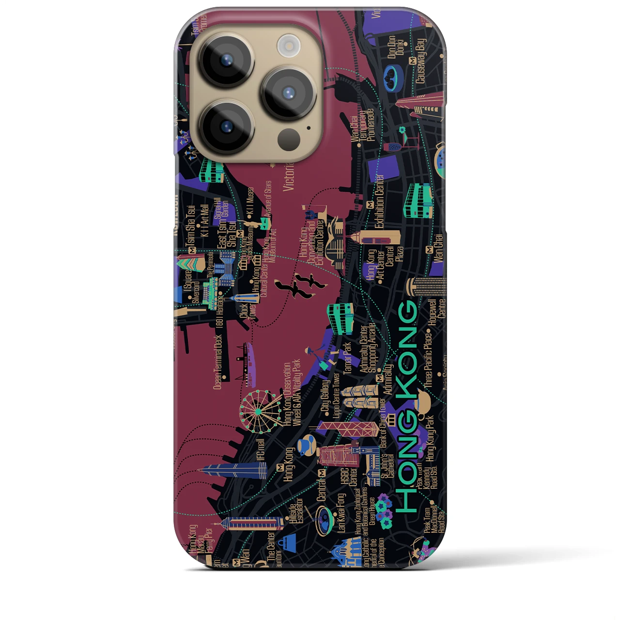 【香港】イラストマップiPhoneケース(バックカバータイプ)