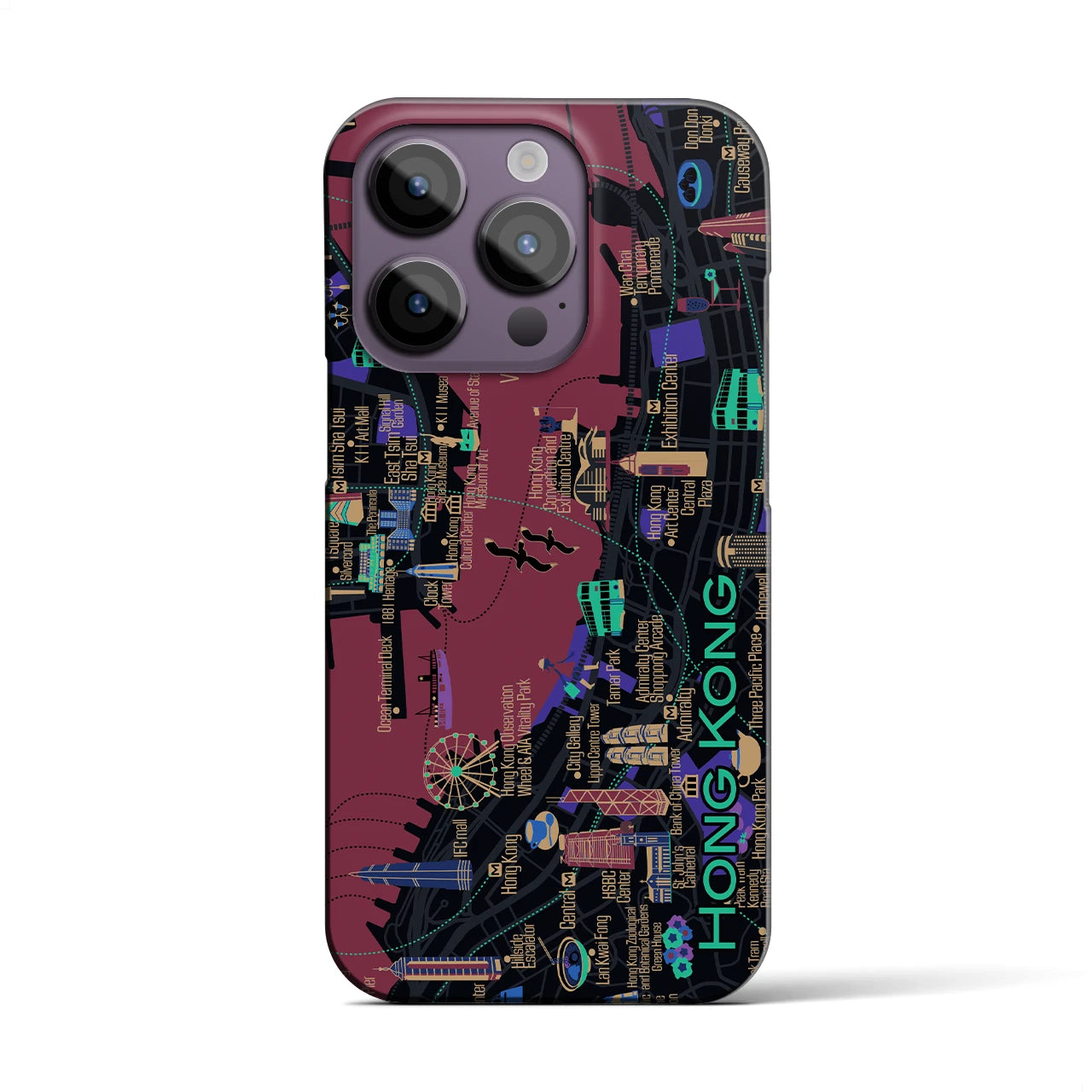 【香港】イラストマップiPhoneケース(バックカバータイプ)