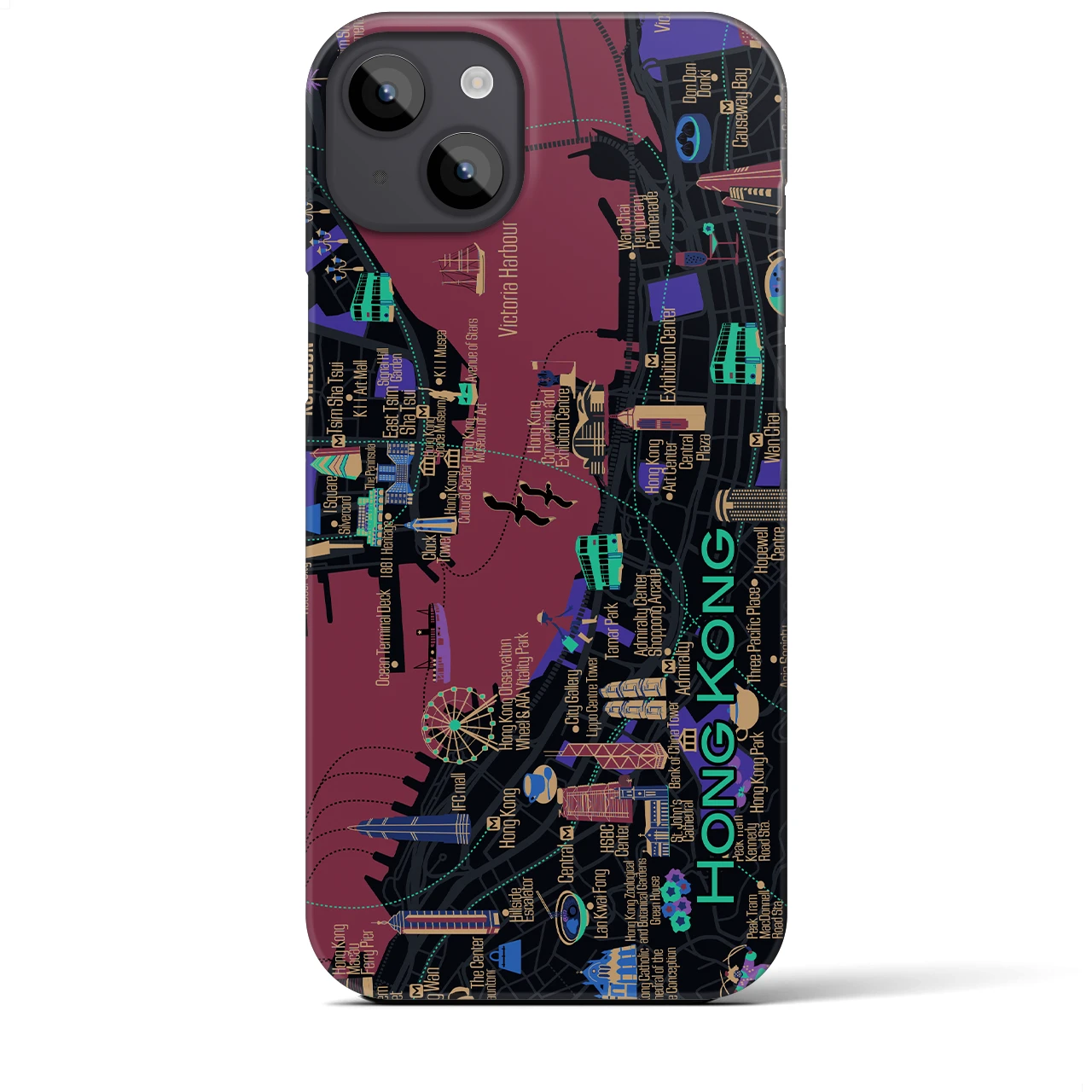 【香港】イラストマップiPhoneケース(バックカバータイプ)