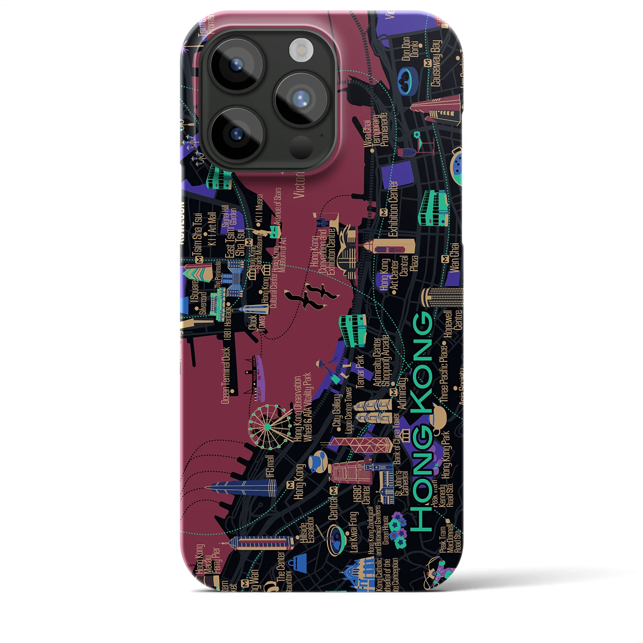 【香港】イラストマップiPhoneケース(バックカバータイプ)