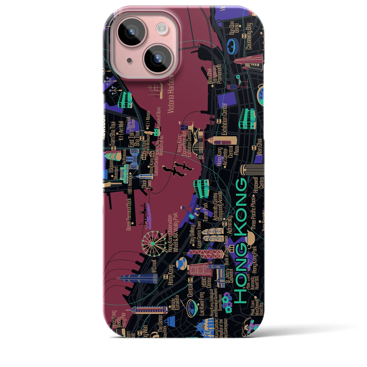 【香港】イラストマップiPhoneケース(バックカバータイプ)