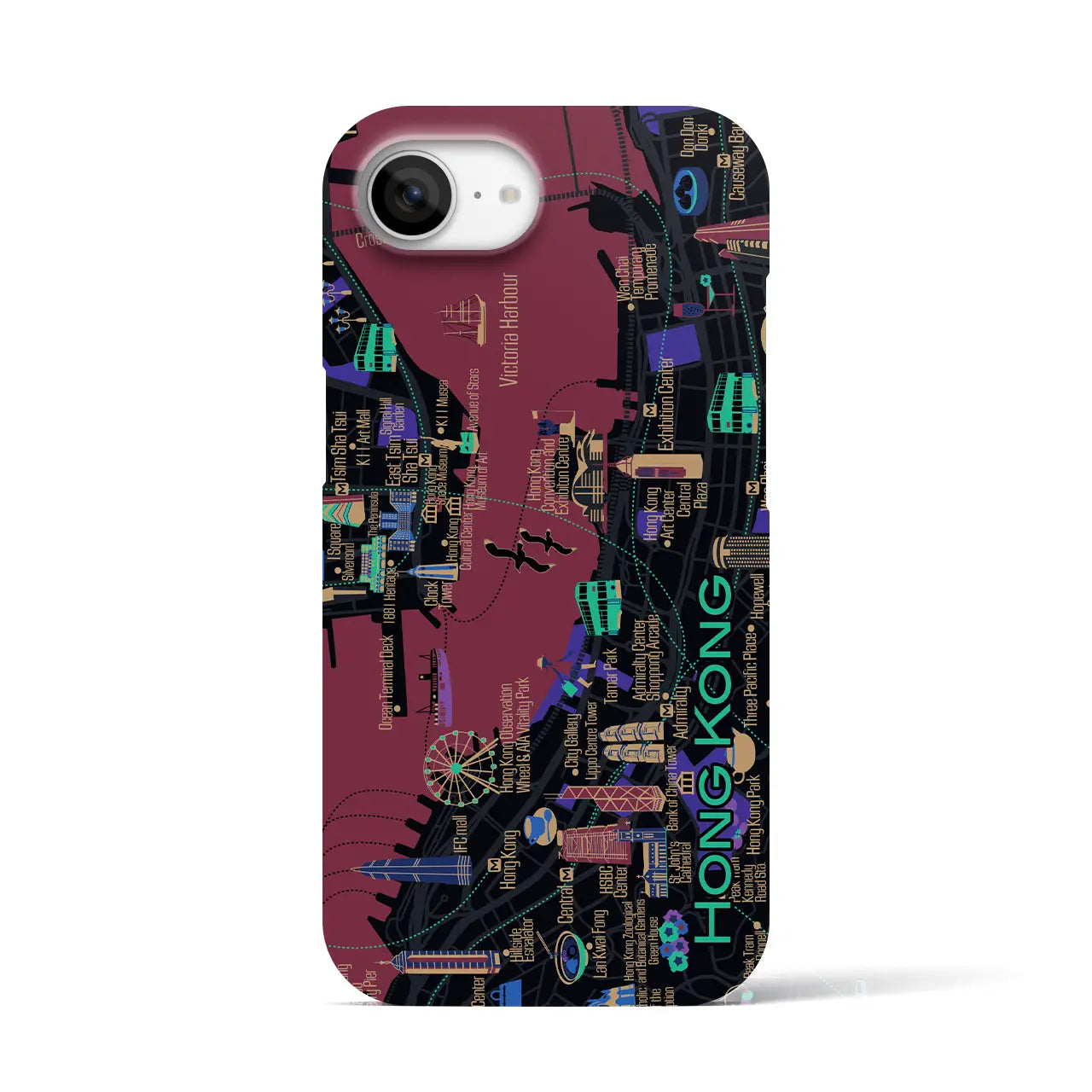 【香港】イラストマップiPhoneケース(バックカバータイプ)